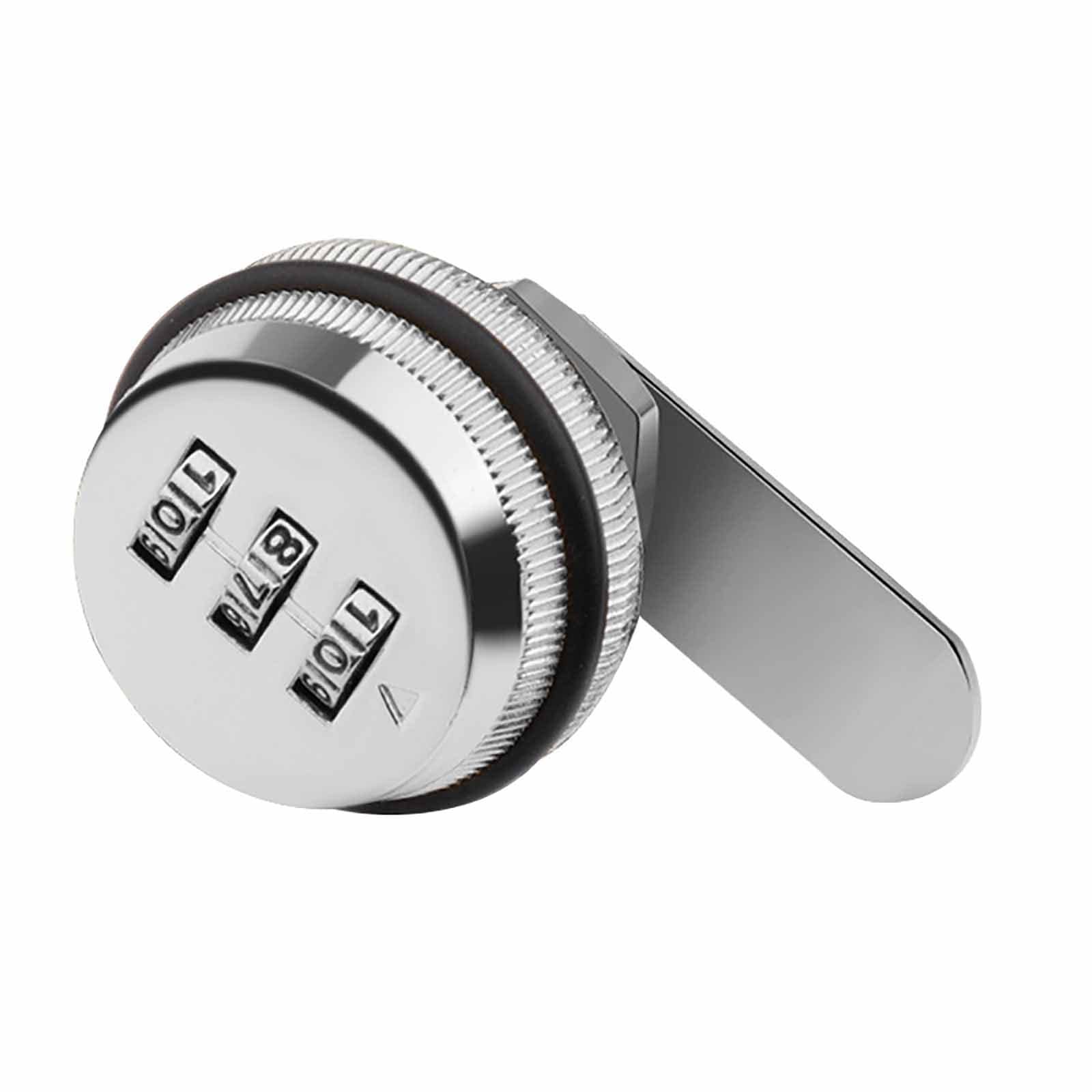 Door Lever Zinc Alloy Door Lock with Combination 3 Digit Dial Type Door Locks Drawer Lock 30mm-Silver