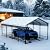 JAMFLY 12X20 FT Carport, Heavy Duty Carport Canopy with Galvanized Steel Roof and Frame, Metal Carport Upgraded Extra Large Garage for Pickup, Boat, Car and Tractors