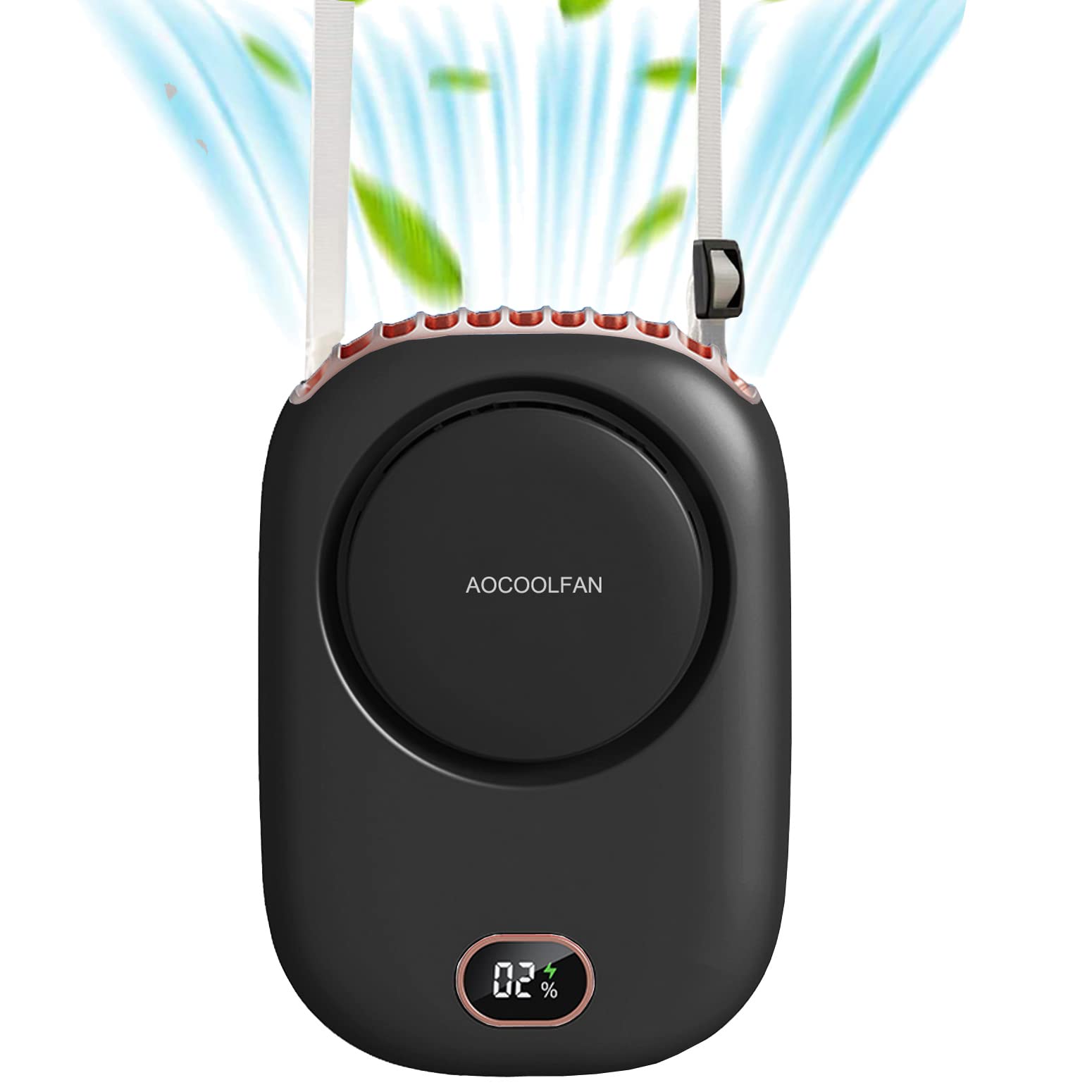 Mini Handheld Fan Portable Neck Fan Small Personal Fan USB Rechargeable 3 Speed Adjustable for Home Office Outdoor Travel (Black) - Black