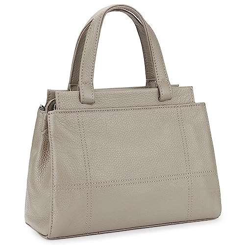 YALUXE Women's Leather Handbag Purse Shoulder Bag Crossbody Bag Double Zip Pockets Medium Size4