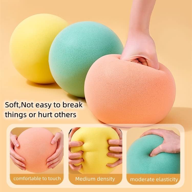 Aiyouwei weicher, geräuschloser Schaumstoffball, Schwammball, Indoor-Aktivitätsball, Kickball, Dodgeball, Spielplatzball (gelb, 15cm)
