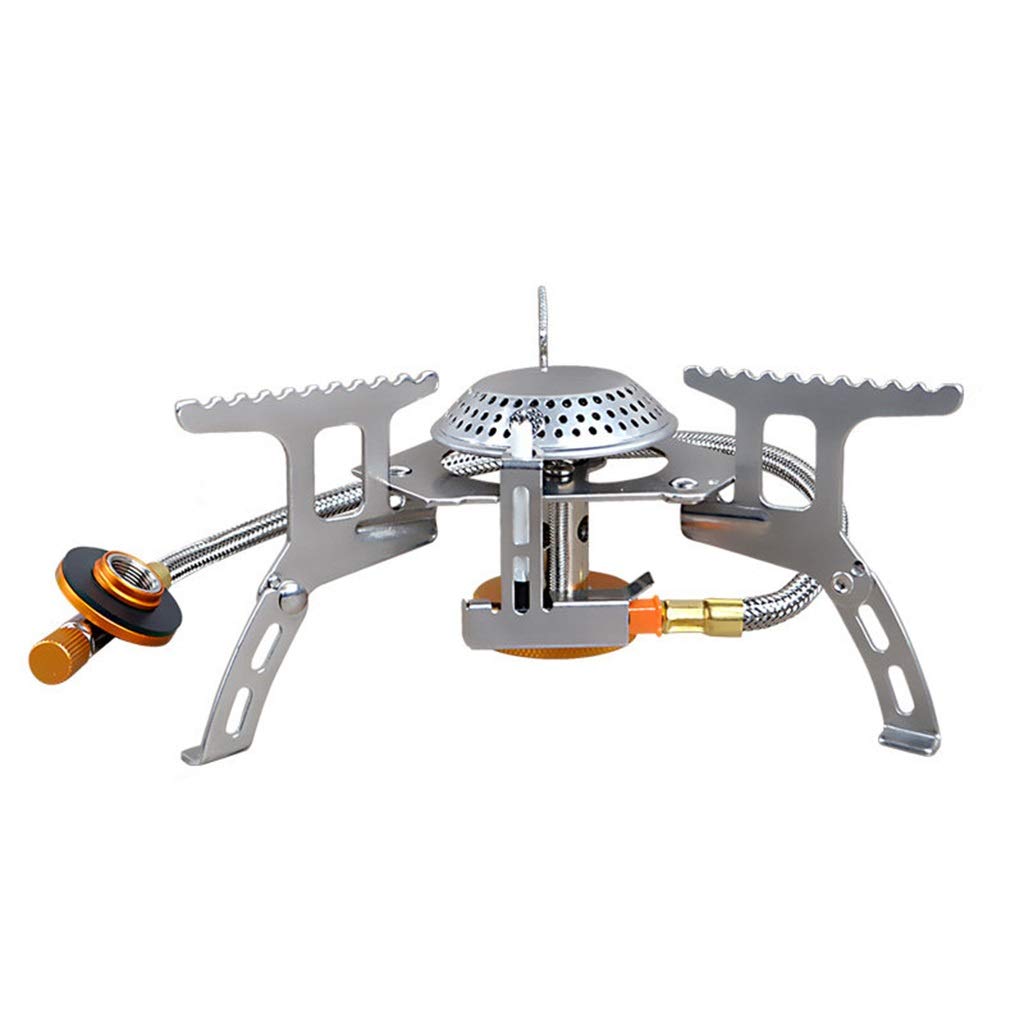 Réchaud de camping pliant en plein air Allumage électrique à économie d'énergie Kit de pique-nique portable pour la randonnée Pique-nique Trekking Réchauds de camping (Color : Silver, Size : 15 * 7.