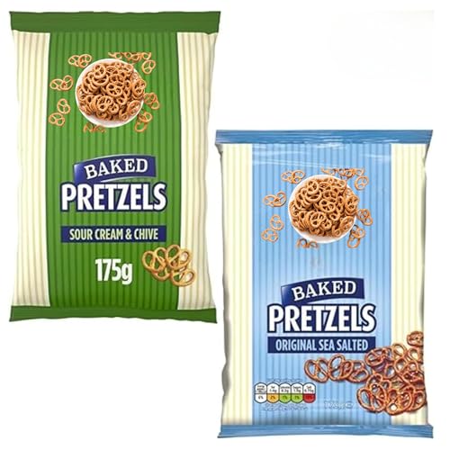 Pretzel Bundle with Penn State Sour Cream & Chive Sharing Pretzels 175g with Pretzels Salted 175g (2 Pack)
