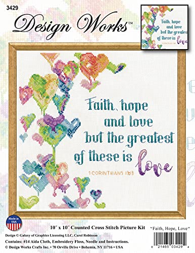 Image of Counted Cross Stitch Faith Hope