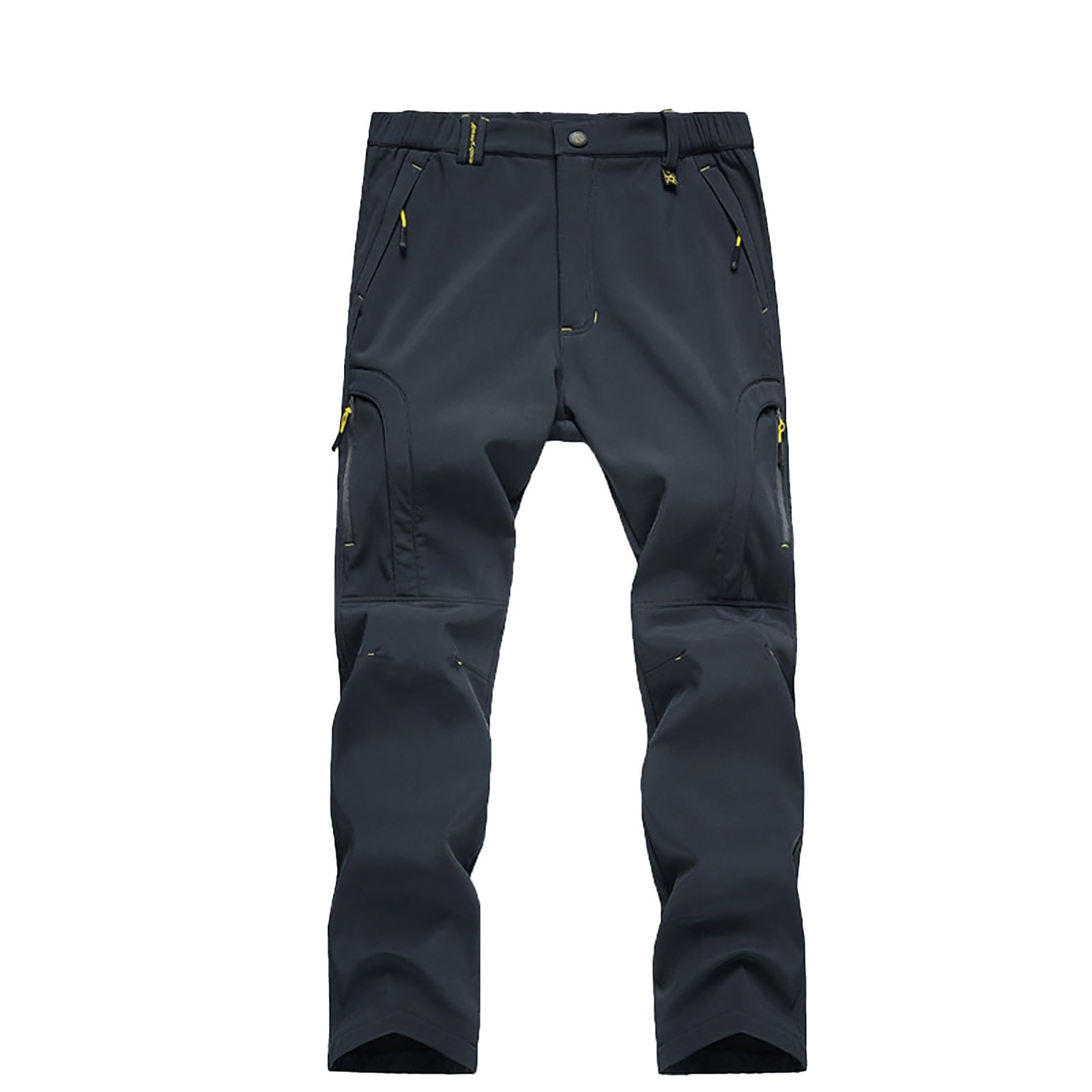 Pantalones térmicos con forro polar para hombre, de pana, con cintura elástica, pantalones de invierno para hombre (gris, M)