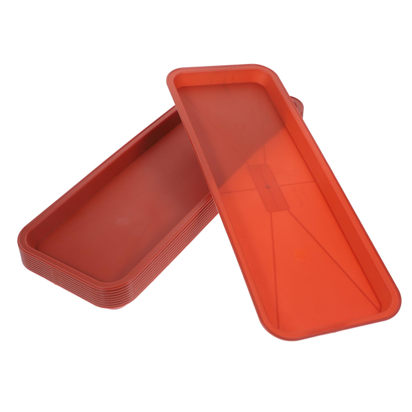 VICASKY Sottovasi Rettangolari in Plastica Rosso 10 Pezzi per Piante