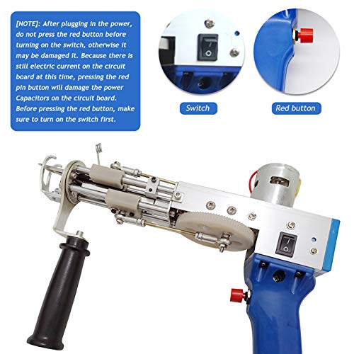 TWSOUL Tufting Gun, Electric Carpet Tufting Gun, Carpet Weaving Flocking Machine, Rug Tufting Gun with 5-40 Stitches/Sec (Adjustable) 100V-240V (Loop Pile) - Thumbnail 6