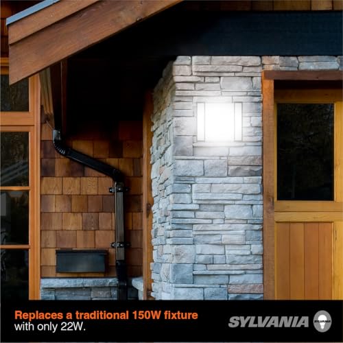 Image of Sylvania 9 inch Hi-PerformaceLED Wall Sconce Light, 22W, 5 CCT (2700 /3000 /3500 /4000 /5000K), 1730 LMS, 90 CRI, Frosted - 1 Pack (65571)