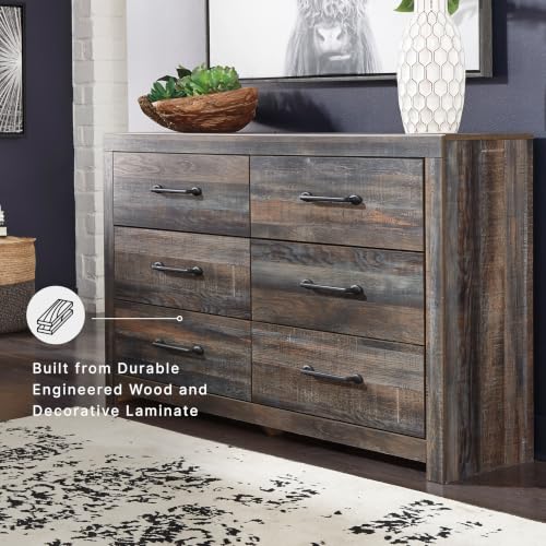 Signature Design by Ashley Rustic 6 Drawer Bedroom Dresser, Drystan - image 4