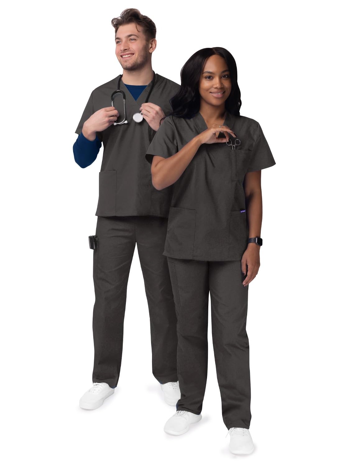 Sivvan Divisa Ospedaliera Unisex Classica Scollo a V/Pantaloni con Cordoncino