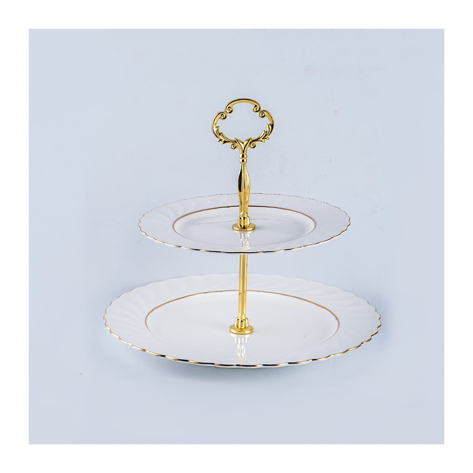 Cake Stand Ceramic Cake Stand with Handle Dessert Cupcake Stand Pastry Serving Tray Platter for Party Wedding Brithday Celebration Home Decor Cupcake Tower