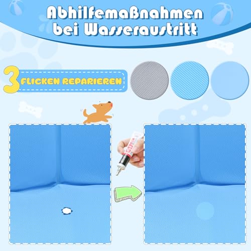 Gindoly Hundepool,Faltbare Hundepools für Kleine, Mittlere&Große,Swimmingpool Planschbecken Hundebadewanne Faltbarer für Hunde und Katzen,Abriebfest&Rutschfest-160 * 30cm
