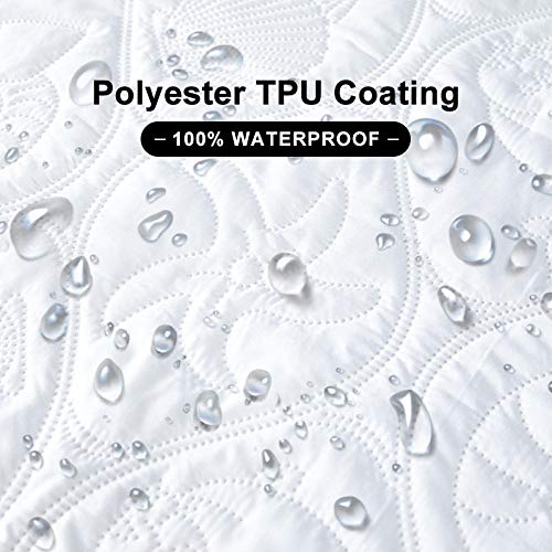 Protector de colchón acolchado impermeable 150x200 transpirable para cama doble ajustable 7