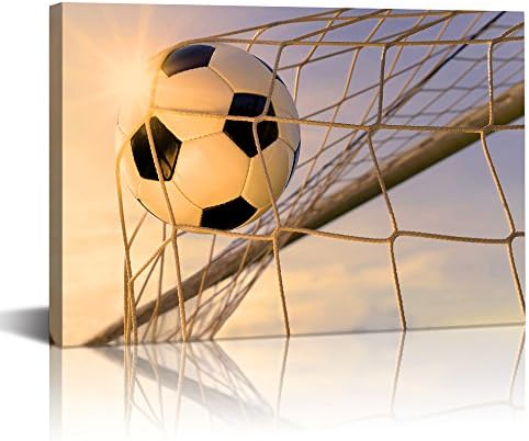 LevvArts - Modern Canvas Art Wall Decor Sports Soccer Pictures Canvas Prints Gym Poster for Boys Room Kids Room Decoration Modern Home Decor Stretched and Framed Ready to Hang