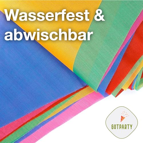 XXL 100 Meter Wimpelkette bunt - Innen & Draußen Banner - Girlande für Garten & Party - Deko & Dekoration