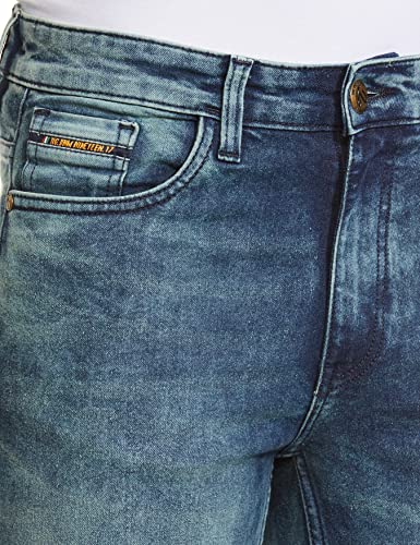 Image of The Indian Garage Co Men Regular Fit Solid Mid-Rise Stretchable Jeans