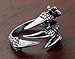 AZYOUNG 316L Stainless Steel Vintage Silver Dragon Claw Adjustable Opening Ring