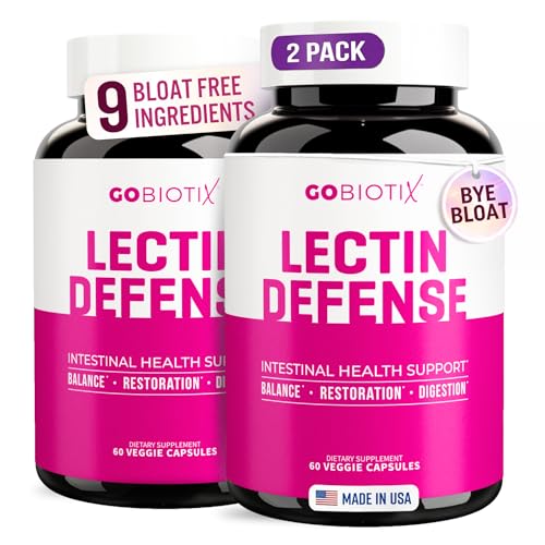 GOBIOTIX Lectin Defense - Lectin Blocker Supplement for Leaky Gut with MSM and Digestive Enzymes -