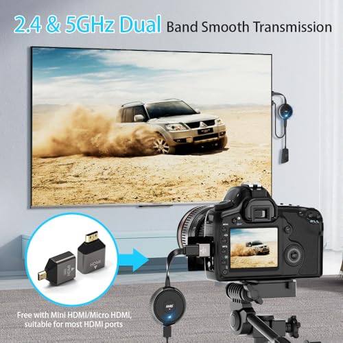 TIMBOOTECH Wireless HDMI Transmitter and Receiver 4K, Streaming Media Video/Audio/File HDMI Wireless Extender 5G Kit for Laptop, Camera, Cable Box, Netfix, PS5, Phone to Monitor, Projector, HDTV 165FT