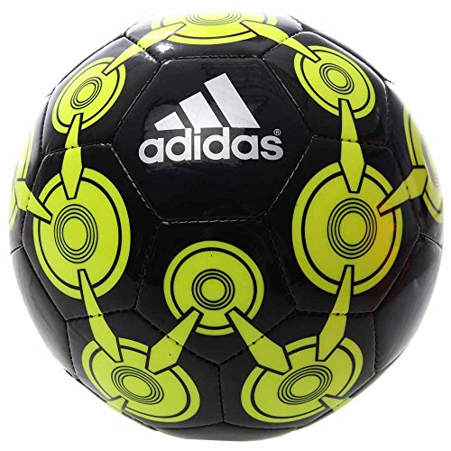 adidas Performance Ace Glider II Soccer Ball, Black/Solar Yellow/Silver Metallic, 3