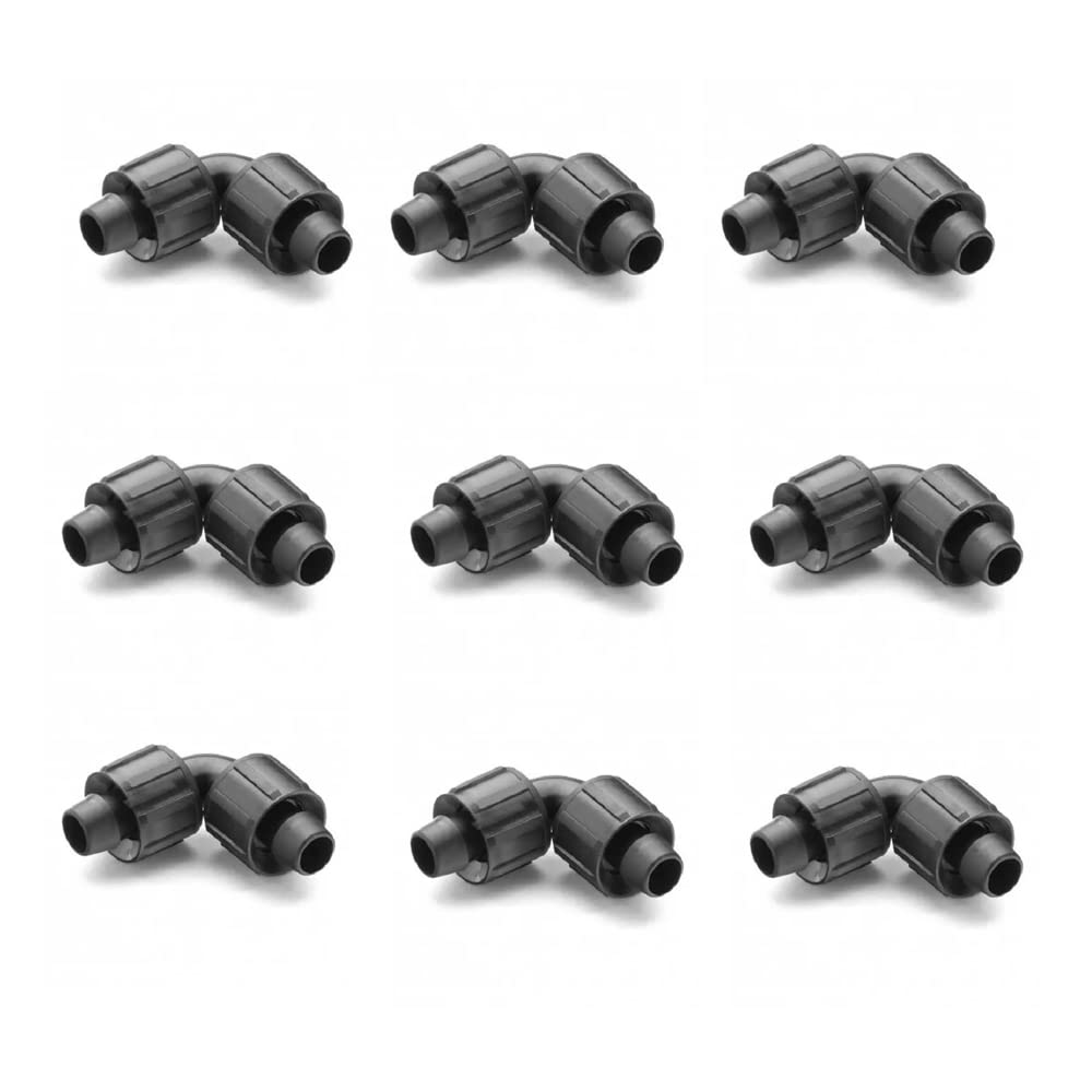 GNCGarden [Pack 100] Codo para Cinta de riego 16mm. Permite la unión de Cinta de riego por Goteo de 16 mm Mediante Enlace Codo roscado. Manguito acodado para Cinta de riego