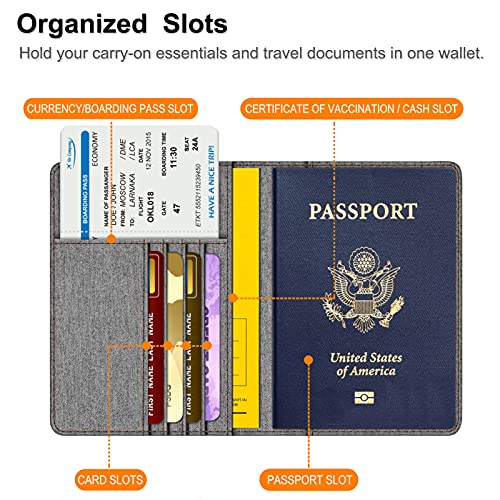 Image of FINTIE Passport Holder, Slim Travel Wallet RFID Blocking Card Case Cover Passport Cover Protector Essentials with Credit Card Slots for Women /Men | Slim
