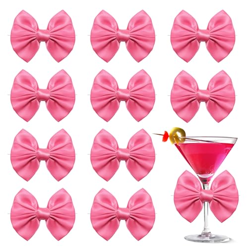 Sdfvsdg 24 Pcs Satin Hot Pink Ribbon Twist Tie Bows for Treat Bags 3.5inches Pink Bows for Crafts Premade Bows Decorating Gifts Wrapping Bows for Pop Candy Apples Cake Bakery Wedding Party