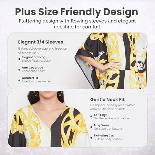 Image of Oussum Women Kaftan Plus Size Polyester Summer Lightweight Caftan Swimsuit Cover Ups Maxi African Mumu Lounge House Dress