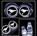 Aswelly LED Car Cup Holder Lights for Mustang, 2PCS Car Logo Cup Coaster with 7 Colors Changing USB Charging Mat, Luminescent Cup Pad Interior Atmosphere Lamp Cool Car Accessories for Mustang