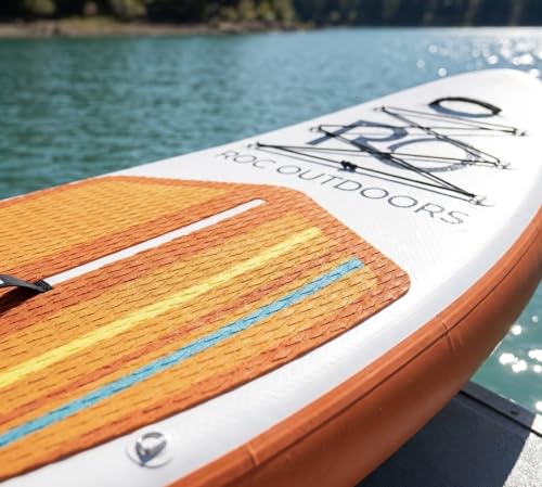 Image of Roc Inflatable Stand Up Paddle Board 10' 6 inch with Premium SUP Paddle Board Accessories, Wide Stable Design, Non-Slip Comfort Deck for Youth & Adults (Goldenhour W /Kayak Seat)