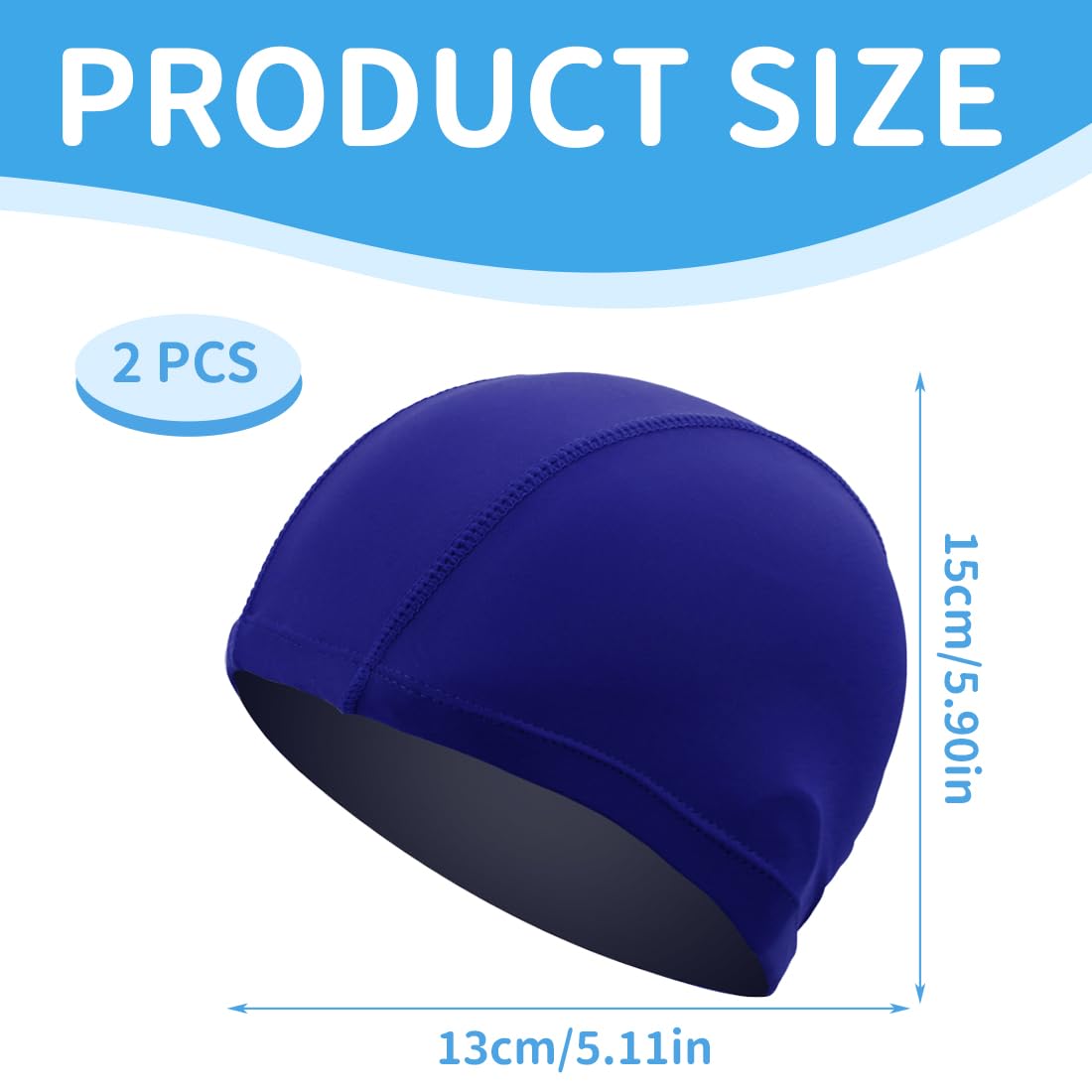 WeddHuis Gorro de Natación Elástico para Piscina Mujer Hombre Pelo Largo Corto