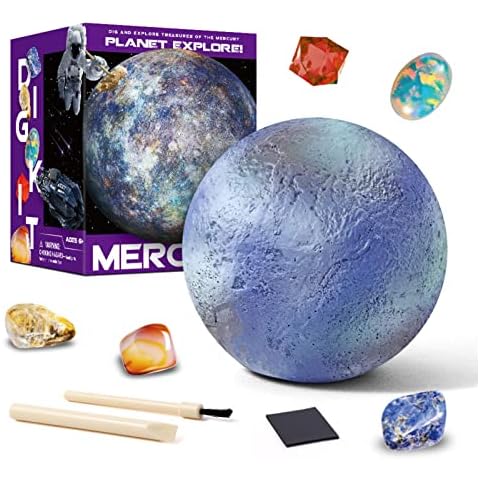 Runsmooth Mega Gem Dig Kit, Gem Excavation Kits, Rock Collection Box For Kids Rock Tumbler, Dig Up 5 Natural Gemstones, Children's Popular Science To Explore The Eight Planets Of The Solar System Cover