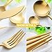 Gold Silverware Set,WOAIWO-Q Stainless Steel Flatware Set for 4 Person,20-Piece Utensil Set Dishwasher Safe Mirror Polish(Gold)