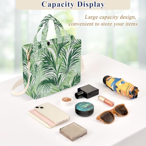 Hawaiian Palm Leaf Corduroy Tote Bag for Women Hobo Crossbody Bag Purse Stylish Shoulder Handbag Messenger Bags, S4