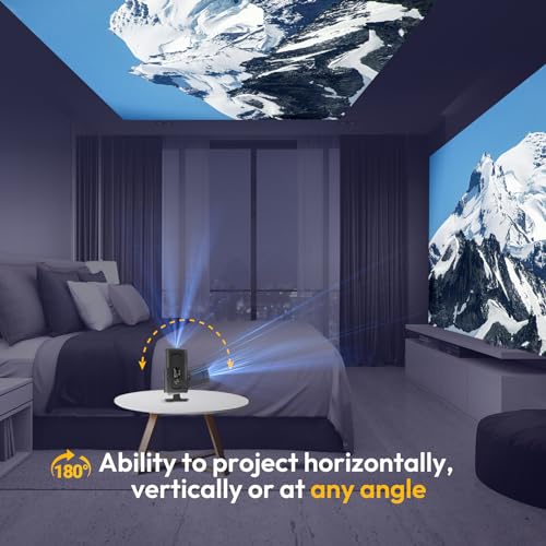 Xgody Smart Mini Projector Xgody Gimbal5 Android 11 Full Hd Projector Native 1080P 4K Support 5G Wifi 6 Bluetooth 5.0 Home Movie Projector Electric Focu Auto Keystone 180 Rotating For Pc/Lap/Ps5 Dull Black thumb #2