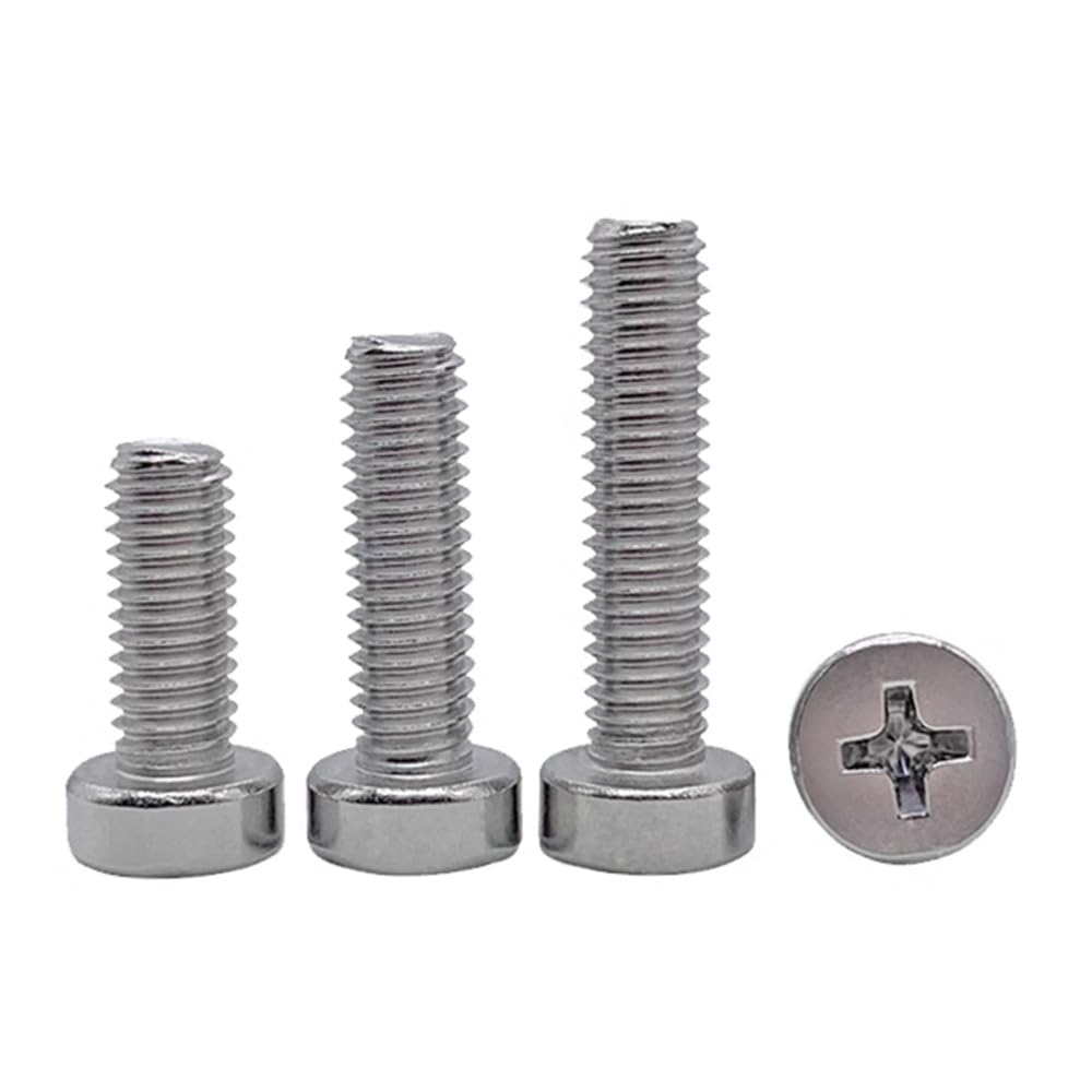 304 Stainless Steel Cross Recess Cheese Head Srew Thin Cap Bolt M2.5 M3 M4 M5 M6 (M3 x 6mm,100)