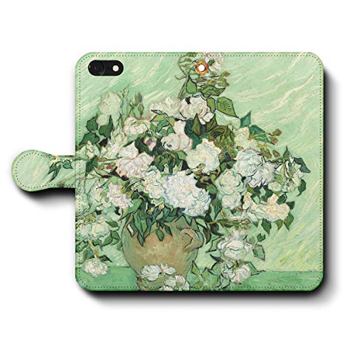 iPhone14 フィンセント ファン ゴッホ バラのある花瓶 475 スマホケース 手帳型 全機種対応 ケース 人気 絵画 耐衝撃 レザー調 丈夫 名画 人気 携帯ケース