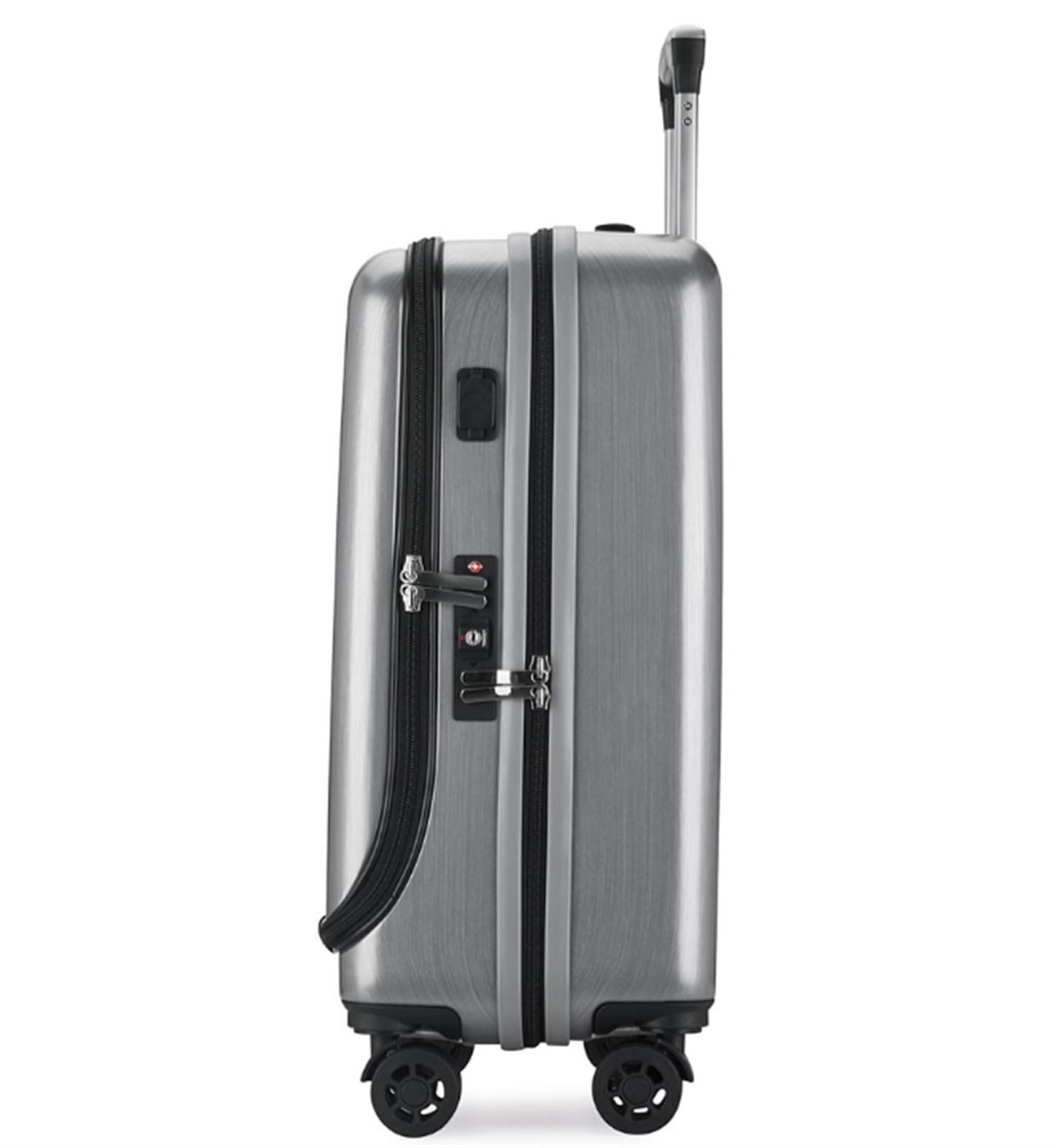 Valigia Valigie Custodia Rigida Ricaricabile con Porta USB Bagaglio A Mano Bagagli Business Bagaglio a Mano(Black)