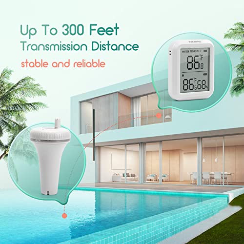 Pool Thermometer, Inkbird Wireless Pool Thermometer Floating Easy Read, Pool Thermometer For Swimming Pool Hot Tubs Pond Test Kits & Thermometers 2Nd Updated Generation #TOP2