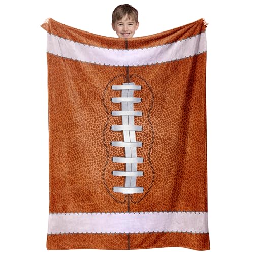 Football Throw Blanket, 320gsm Kids Blanket Fluffy Cozy Soft Warm Plush Lightweight Decorative Blanket Gifts for Boys Girls Women Men Baby, Blankets Quilt for Bed Sofa Chair Couch (60"x50")