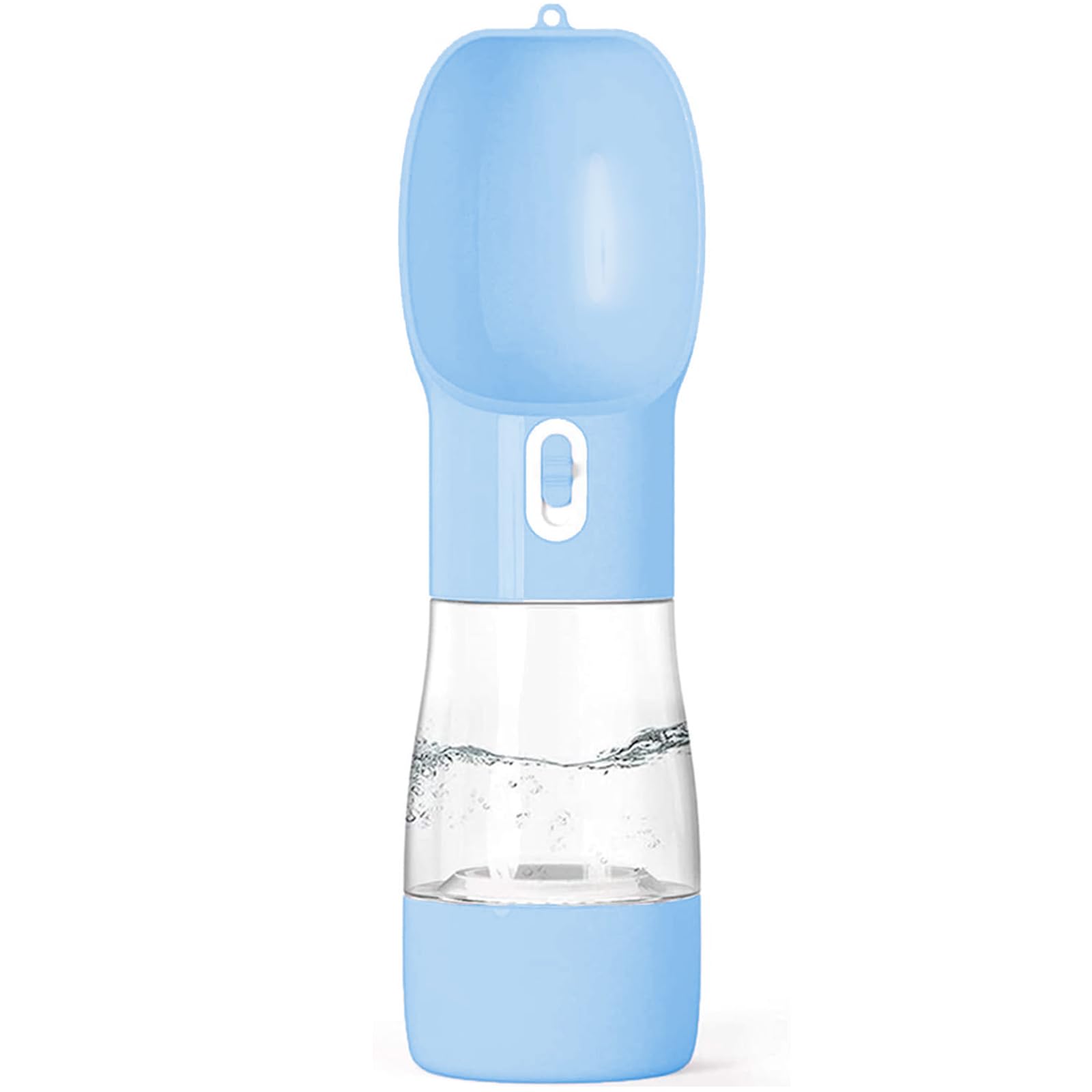 Portable Dog Water Bottle - Leak Proof Dog Water Dispenser with Bowl & Food Container, Dishwasher Safe Food Grade Plastic for Pet Puppy Outdoor Walking Hiking Travel Blue