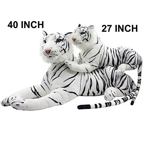 Tagln Large Stuffed Animals Tiger Toys Plush Big (White Lying, 27 Inch) #TOP6