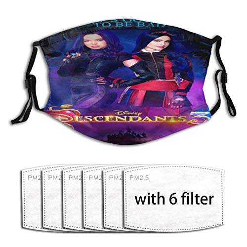 De-Scendants-3 Dust Face Cover Reusable Adjustable Mask with 6 Filters for Outdoor
