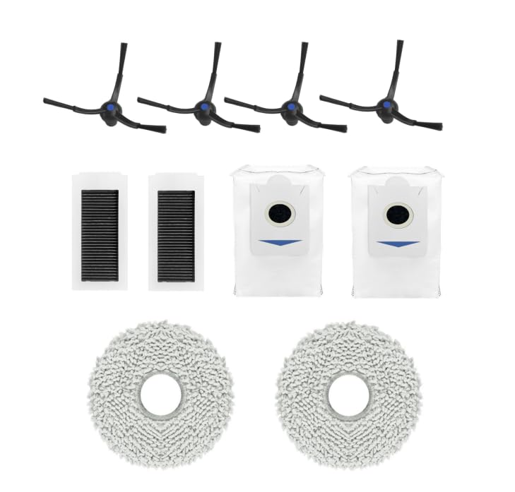 HASTHIP® Replacement Vacuum Cleaner Accessories for Ecovacs Deebot Vacuum Cleaner, Includes 2 HEPA Filters, 2 Dust Bags, 2 Mop Pads, 4Side Brushes, Universal Fit for Deebot X5 Pro, Deebot X5 Omni.-image-22
