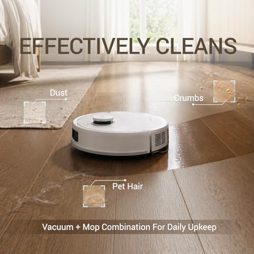 Image of Mova E20s Pro Robot Vacuum and Mop with 13000Pa Powerful Suction, 2-in-1 Vacuum & Mop, 150-Min Runtime, App & Voice Control, Washable HEPA Filter, Type-C Fast Charging, White