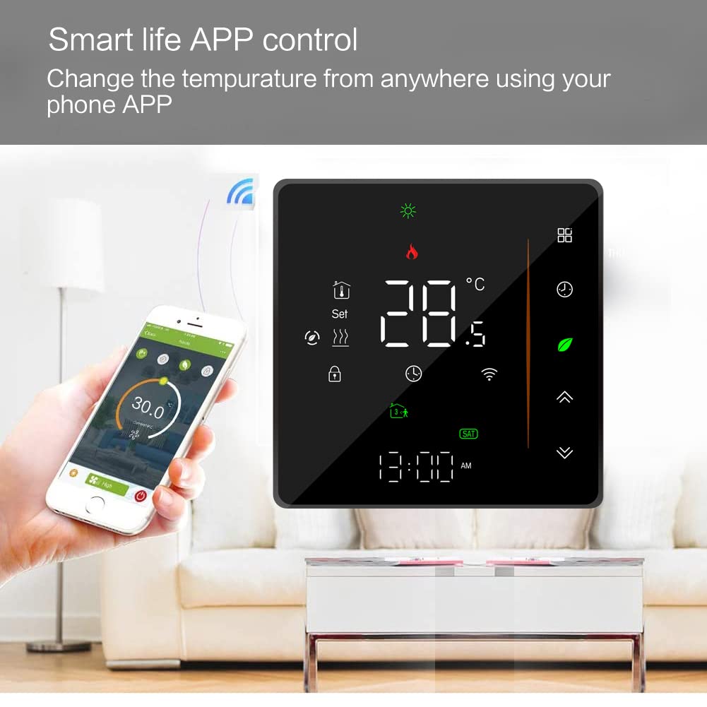 Termostato Smart Wifi Caldaia a gas/acqua Riscaldamento Termostato ambiente Telecomando Regolatore di temperatura programmabile digitale Umidità Tuya Funziona con Amazon Alexa Google Home 95~240VAC