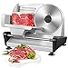Cortafiambre de 150 W, Cortadora Eléctrica Casera con Grosor Ajustable de 0 a 15 mm para Carne, Pan, Verduras, Hoja de Acero Inoxidable de 19 cm, Fácil de Limpiar