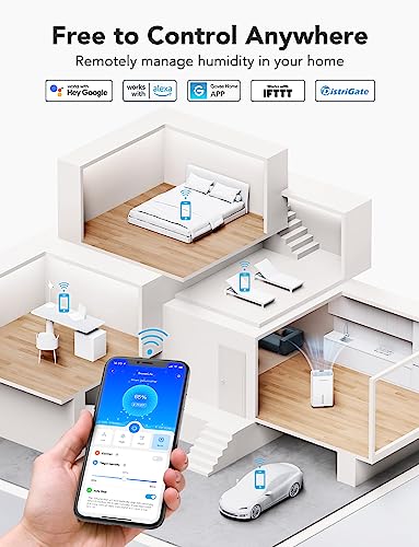 GoveeLife Smart Dehumidifier for Basement Upgraded, Max 50 Pint Energy Star Certified WIFI with Drain Hose Continuous Drainage, Remote Control Dehumidifiers Home, Bathroom, Closet