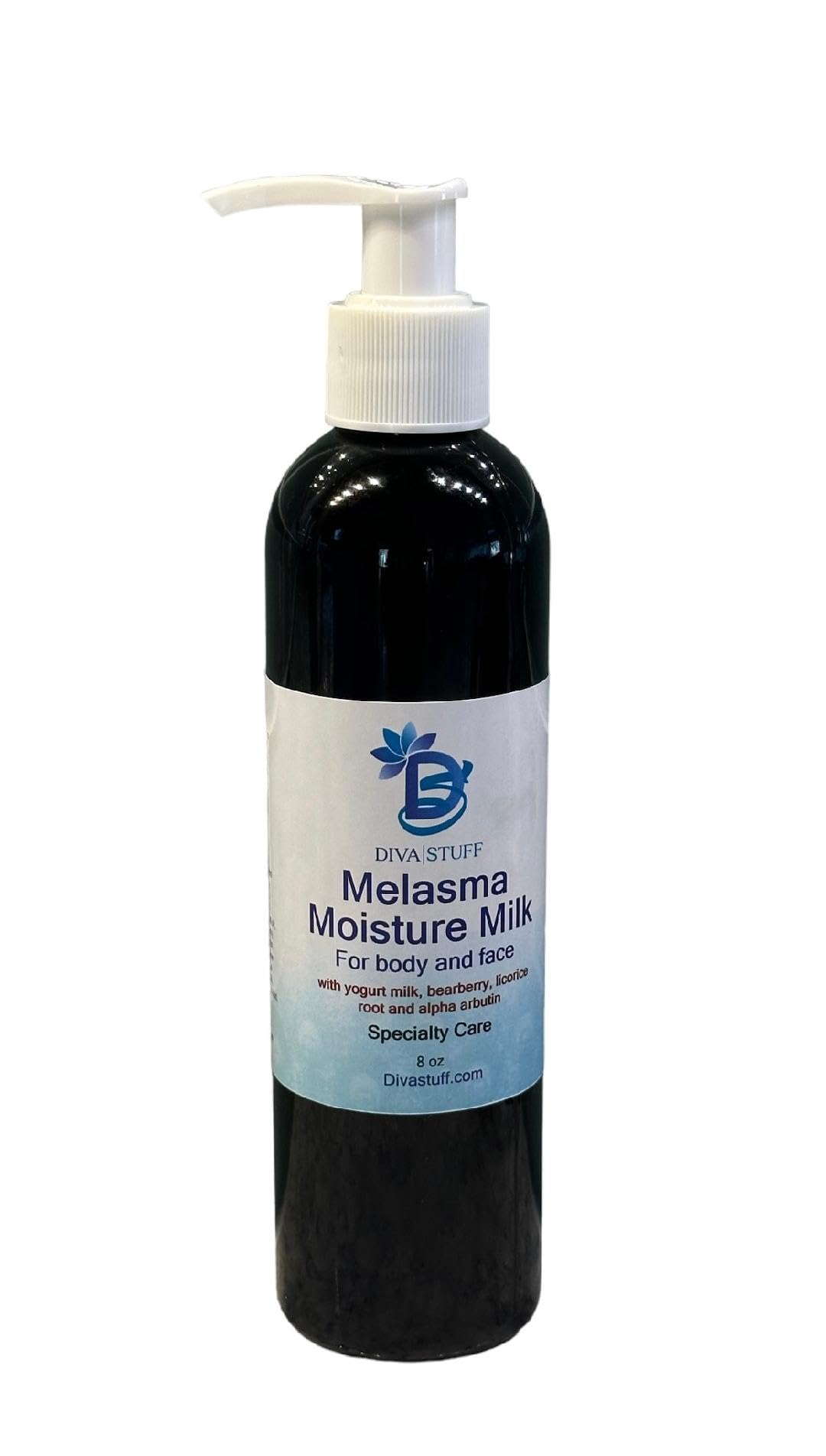 Melasma Moisture Milk for Body and Face, with Yogurt Milk, Bearberry Extract, Licorice Extract and Alpha Arbutin, All Natural, 8 Ounce Bottle by Diva Stuff
