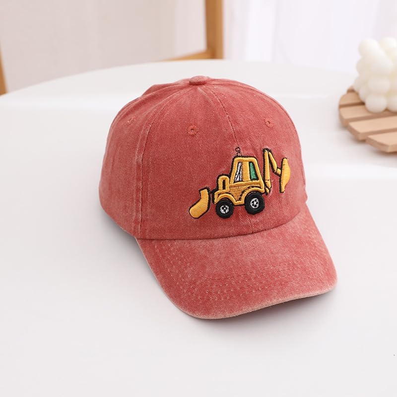 AMIYAN Toddler Baseball Cap Embroidery Excavator Adjustable Cotton Washed Vintage Cowboy Hat for Boys Girls Age 2-8 - Image 2